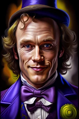 Portrait of heath ledger as willy wonka