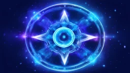 cosmic simple symbol made of cold colours