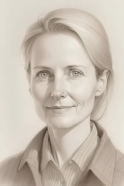 pencil sketch of pernille vermund