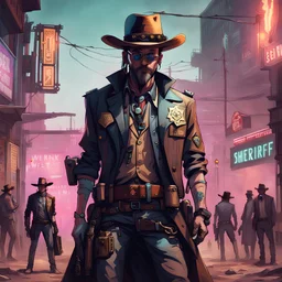 cyberpunk wild west sheriff