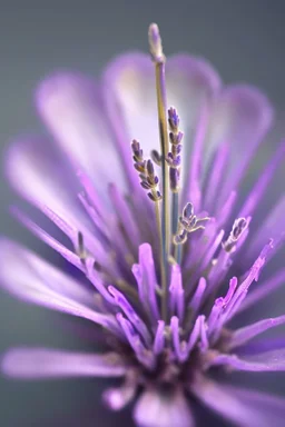 The cover of the song contains the lavender flower written on it the birth of a star Its color is white with lavin flower Photorealistic