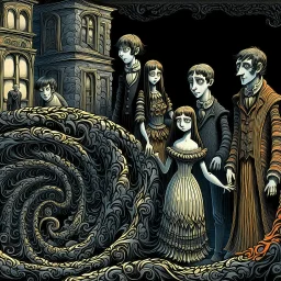 midium dark shadows. Edward Gorey