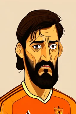 Nuno Mendes Portuguese football player , cartoon 2d