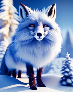 Snowy fox, highly intricate, Realistic photography, incredibly detailed, ultra high resolution, 8k, complex 3d render, cinema 4d.