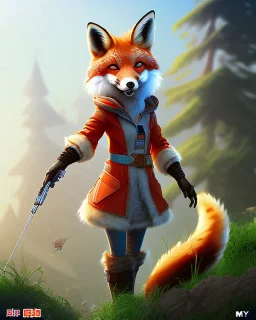 Cute fox girl ,furry , more Human