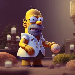 Full body, 3d render, homer simpson 1800's men style, 1800's hair style, 1800's men clothes style, hyper realistic, octane render, unreal engine 5, 8k, palace background, uhd