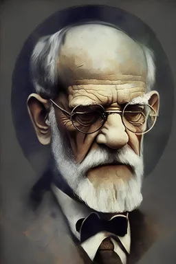 Portrait of Sigmund Freud like star wars scientist