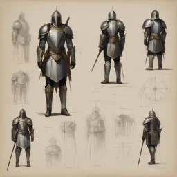 ConceptSheet by Guy Borremans: 'The Prince of War' - Mithril Armour Design for the paladin in the enchanted forest