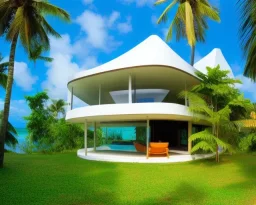 mystical house on a hot tropical island