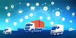 Vector Logistics and transportation, Integrated warehousing and transportation operation service. Network vectors distribution of Container Cargo, Smart logistics and future of transport on global networking.