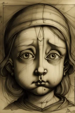 cry child draw by davinci