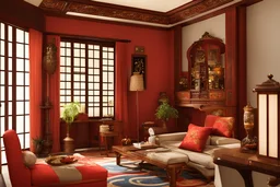 a chininse style living room