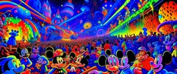 nostalgic Blast from the Past rave party cheerfull disney abstract