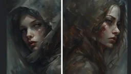 post-apocalypse, horror, hopelessness, darkness, dark colors, Raymond Swanland & Alyssa Monks & Anna Razumovskaya