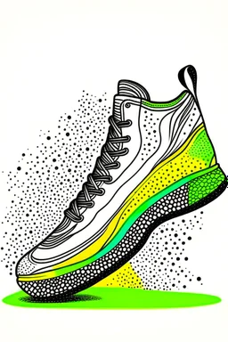 Draw the bottom of a shoe as viewed directly from the bottom. The shoe is white and made entirely from the shapes of ghosts in the style of Salvador Dali’s “the face of war”. Use no more than 4 colours.