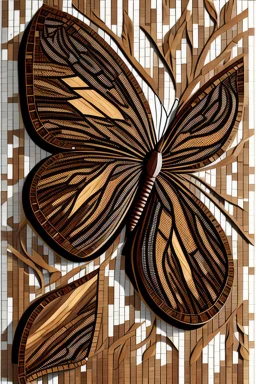 very beautiful butterfly wood mosaic