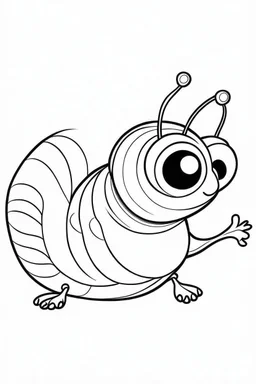 outline art for cute Snail coloring pages with sitch, white background, Sketch style, full body, only use outline, toddlers style, clean line art, white background, no shadows and clear and well outlined.