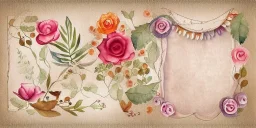 exquisite whimsical fable watercolor, delicate fable, cute, adorable, linen backdrop, warm colors, sepia tone