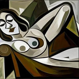 picasso abstract brown woman lying