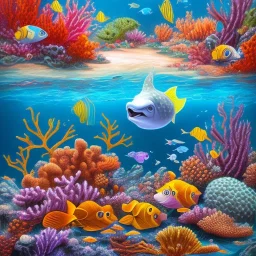 mermaid full body coral reef background