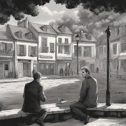 **Cinematic Illustrations:** A serene village square slowly transforms. Warm greetings turn into suspicion, and friendly conversations morph into accusatory whispers. This chilling scene depicts the gaslighting tactics used to sow discord within communities. **Appearance:** cinematic portraits while lacking visuals, aim to be mesmerizing through their metaphorical storytelling, intuitive through clear representation of complex ideas, persuasive through their emotional impact, intriguing through