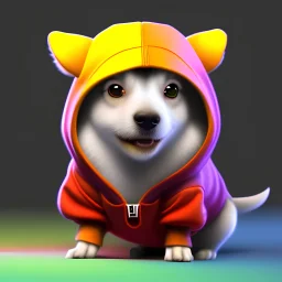 Concept art of Little mascot dog wearing a hoodie (Pixar art style)++, highly detailed, digital painting, art stations, concept art, smooth, unreal engine 5, god rays, ray tracing, RTX, nanite polygons, lumen lighting, ultra detail, volumetric lighting, 3d, detailed anime, finely drawn, high definition, high resolution, cartoon [ animation, cartoon, drawing, painting, low res, cropped, watermark, jpeg artifacts, low quality, normal quality, bad anatomy, text error, worst quality, blurry thousan