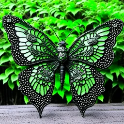 metal gothic green lacewing wings