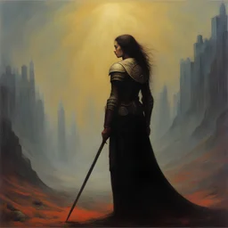 [art by Zdzisław Beksiński] In the midst of a raging war, amidst the clash of swords and the cries of the fallen, a figure stood tall. A woman unlike any other, her muscles rippled beneath her armor, a testament to her strength and resilience. She was a Roman Centurion, a warrior of unmatched skill, commanding respect from both friend and foe alike.