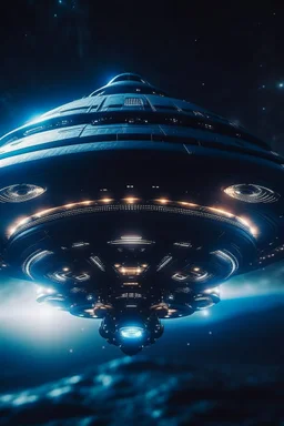 cinematic photo of a stunning spaceship with aliens around it