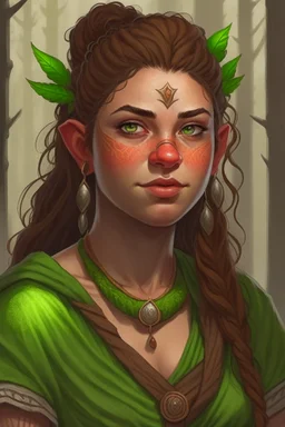 a young half-orc druid woman