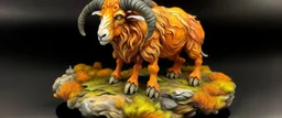 A light rosy orange colored earth elemental ram painted by Francis Danby