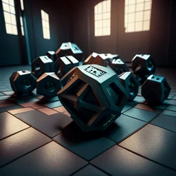 Hexagon Dumbbells on the floor