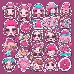 girly stickers template