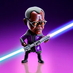 Samuel jackson purple jedi bobblehead with lightsaber and boots,