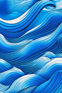 background of a waves, illustration,line art vibrant blue colours