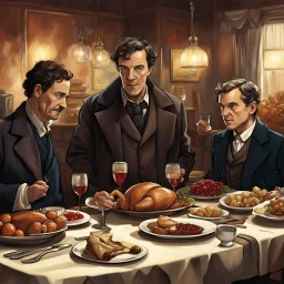 Thanksgiving dinner with Sherlock Holmes and Dr. Watson