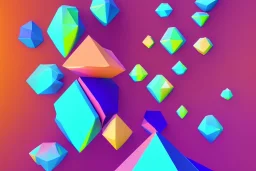 3D colorful geometric installation, simplistic, studio lighting, C4D, 16k, Behance, Artstation, centered, top down camera, vibrant