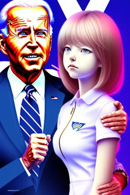 Joe Biden with an anime girl