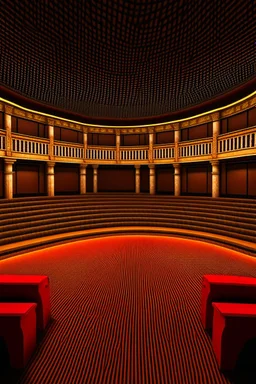 3D shot of the viewing area in a traditional theatre