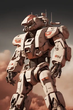 80s mecha, industrial style, mars background, realistic war photo