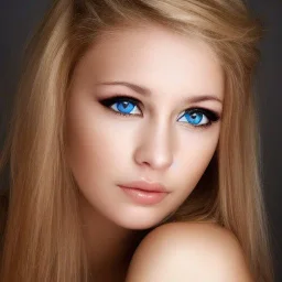 beautiful face European girl with blonde hair