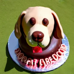 Labrador retriever made of chocolate cake