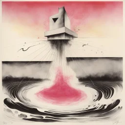 Wish you Were here, by Victor Pasmore and Stephen Gammell and Gerald Scarfe, abstract surreal horror, Pink_Floyd album art, dramatic, color splash, weirdcore