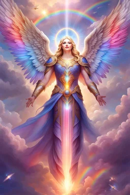 Beautiful angel, ufos, rainbows, beautiful colors gardens , flowers, cascades