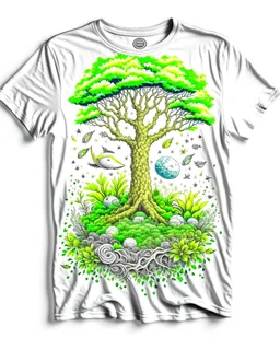 illusion nature for amazon merch with white background