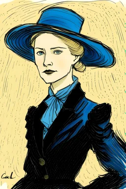 A Drawing of a Chanel Brand Model in the Style of Van Gogh