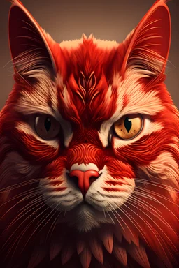 Image of a cat face combined with a rooster face