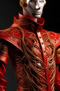 Fantasy Men's wear made of metal wire red and gold