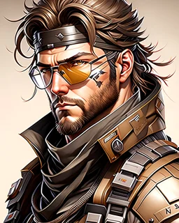 a character full body of a Metalgear original, high eyes detailed, high body detailed, high face detailed, illustration high quality