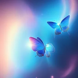 pastel colors, blue, butterfly, sun, light, galactic, subtle